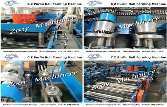 Hohe Präzision C Z Purlin-Rolle, die Maschine mit 5 Tonnen Decoiler und Touch Screen bildet