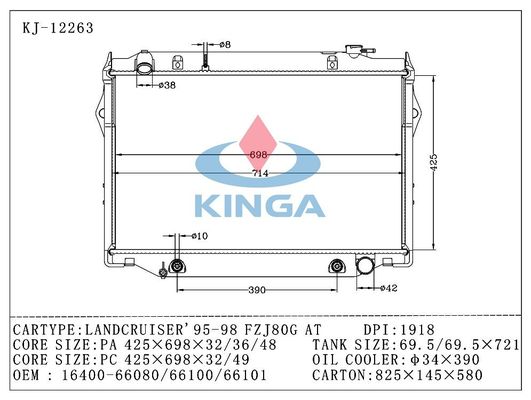 Heizkörper-Ersatz 95 - 98 FZJ80G Toyota Landcruiser, Automatikgetriebe